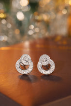 Load image into Gallery viewer, LUOWEND 18K White Gold Natural Diamond Earrings for Women
