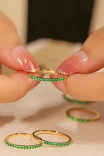 Load image into Gallery viewer, LUOWEND 18K Yellow Gold Real Natural Emerald Ring for Women
