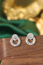 Load image into Gallery viewer, LUOWEND 18K White Gold Natural Diamond Earrings for Women
