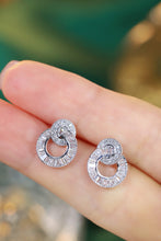 Load image into Gallery viewer, LUOWEND 18K White Gold Natural Diamond Earrings for Women
