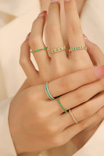 Load image into Gallery viewer, LUOWEND 18K Yellow Gold Real Natural Emerald Ring for Women
