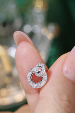 Load image into Gallery viewer, LUOWEND 18K White Gold Natural Diamond Earrings for Women
