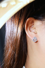 Load image into Gallery viewer, LUOWEND 18K White Gold Natural Diamond Earrings for Women

