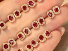 Load image into Gallery viewer, LUOWEND 18K Yellow Gold Natural Ruby Earrings for Women
