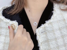Load image into Gallery viewer, LUOWEND 18K White Gold Natural Diamond Necklace for Women
