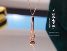 Load image into Gallery viewer, LUOWEND 18K Yellow or Rose Gold Real Natural Diamond Pendant Necklace for Women
