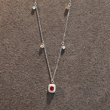 Load image into Gallery viewer, LUOWEND 18K White Gold Natural Ruby Necklace for Women
