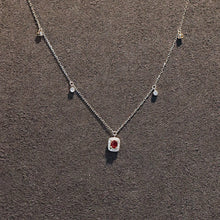Load image into Gallery viewer, LUOWEND 18K White Gold Natural Ruby Necklace for Women
