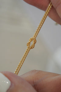 LUOWEND 18K Yellow Gold Bracelet for Women