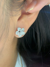 Load image into Gallery viewer, LUOWEND 18K White Gold Natural Diamond Earrings for Women

