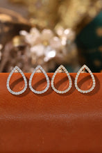 Load image into Gallery viewer, LUOWEND 18K White or Yellow Gold Natural Diamond Earrings for Women

