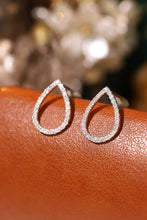 Load image into Gallery viewer, LUOWEND 18K White or Yellow Gold Natural Diamond Earrings for Women
