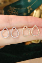 Load image into Gallery viewer, LUOWEND 18K White or Yellow Gold Natural Diamond Earrings for Women
