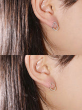 Load image into Gallery viewer, LUOWEND 18K White or Yellow Gold Natural Diamond Earrings for Women
