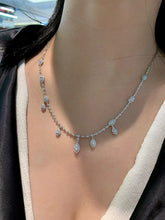 Load image into Gallery viewer, LUOWEND 18K White Gold Natural Diamond Necklace for Women
