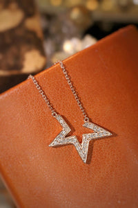 LUOWEND 18K Rose Gold Natural Diamond Pendant Necklace for Women