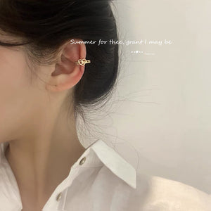 LUOWEND 18K Rose Gold Real Natural Diamond Hoop Earrings for Women