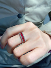 Load image into Gallery viewer, LUOWEND 18K White Gold Natural Diamond Ring for Women
