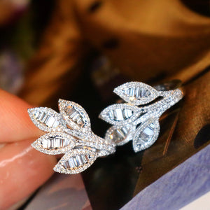 LUOWEND 18K White Gold Natural Diamond Earrings for Women