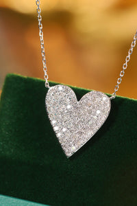 LUOWEND 18K White Gold Natural Diamond Pendant Necklace for Women