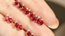 Load image into Gallery viewer, LUOWEND 18K Yellow Gold Natural Ruby Earrings for Women
