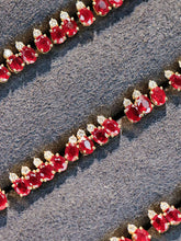 Load image into Gallery viewer, LUOWEND 18K Yellow Gold Natural Ruby Earrings for Women
