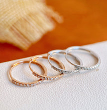 Load image into Gallery viewer, LUOWEND 18K White or Rose Gold Real Natural Diamond Hoop Earrings for Women
