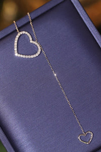LUOWEND 18K White Gold Natural Diamond Necklace for Women
