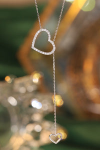 LUOWEND 18K White Gold Natural Diamond Necklace for Women
