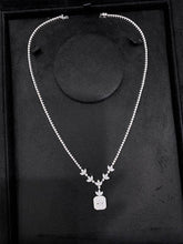 Load image into Gallery viewer, LUOWEND 18K White Gold Real Natural Diamond Pendant Necklace for Women
