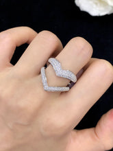 Load image into Gallery viewer, LUOWEND 18K White and Yellow Gold Real Natural Diamond Ring for Women
