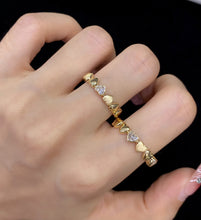 Load image into Gallery viewer, LUOWEND 18K Yellow Gold Real Natural Diamond Ring for Women

