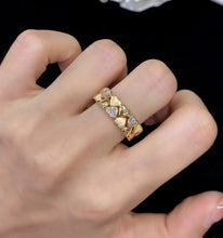 Load image into Gallery viewer, LUOWEND 18K Yellow Gold Real Natural Diamond Ring for Women
