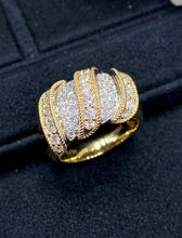 Load image into Gallery viewer, LUOWEND 18K White and Yellow Gold Real Natural Diamond Ring for Women
