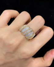 Load image into Gallery viewer, LUOWEND 18K White and Yellow Gold Real Natural Diamond Ring for Women
