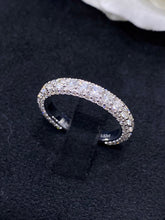 Load image into Gallery viewer, LUOWEND 18K White Gold Real Natural Diamond Ring for Women
