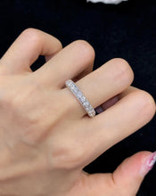 Load image into Gallery viewer, LUOWEND 18K White Gold Real Natural Diamond Ring for Women

