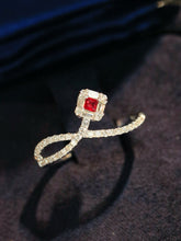 Load image into Gallery viewer, LUOWEND 18K White/Yellow Gold Natural Ruby Ring for Women
