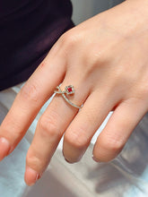 Load image into Gallery viewer, LUOWEND 18K White/Yellow Gold Natural Ruby Ring for Women
