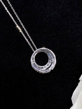 Load image into Gallery viewer, LUOWEND 18K White Gold Real Natural Diamond Pendant Necklace for Women
