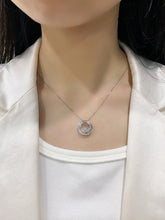 Load image into Gallery viewer, LUOWEND 18K White Gold Real Natural Diamond Pendant Necklace for Women
