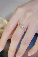 Load image into Gallery viewer, LUOWEND 18K White Gold Real Natural Yellow Diamond Ring for Women
