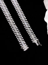 Load image into Gallery viewer, LUOWEND 18K White Gold Real Natural Diamond Chain Necklace for Women
