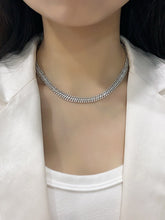 Load image into Gallery viewer, LUOWEND 18K White Gold Real Natural Diamond Chain Necklace for Women

