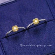 Load image into Gallery viewer, LUOWEND 18K White Gold Real Natural Yellow Diamond Ring for Women
