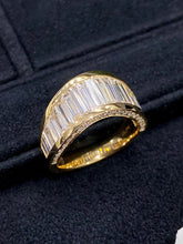 Load image into Gallery viewer, LUOWEND 18K Yellow Gold Real Natural Diamond Ring for Women
