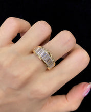 Load image into Gallery viewer, LUOWEND 18K Yellow Gold Real Natural Diamond Ring for Women
