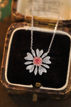 Load image into Gallery viewer, LUOWEND 18K White Gold Real Natural Pink Diamond Pendant Necklace for Women

