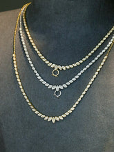 Load image into Gallery viewer, LUOWEND 18K White/Yellow Gold Natural Diamond Necklace for Women
