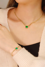 Load image into Gallery viewer, LUOWEND 18K Yellow Gold Real Natural Emerald Bracelet&amp;Necklace for Women
